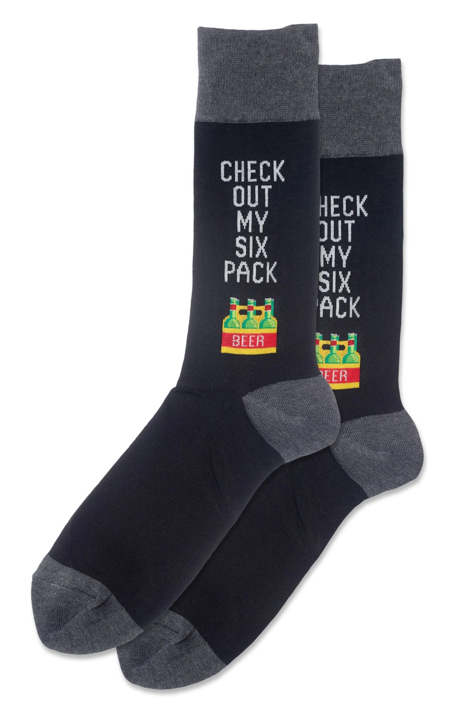 Hotsox Men's Check Out My Six Pack Crew Socks 3 Hotsox Men's Check Out My Six Pack Crew Socks