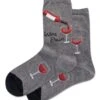 Hotsox Women's Wine Down Charcoal Crew Socks -Rockport Store hotwinedown