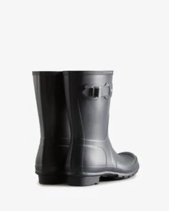 Hunter Women's Original Black Short Rain Boot -Rockport Store hunw2375801d
