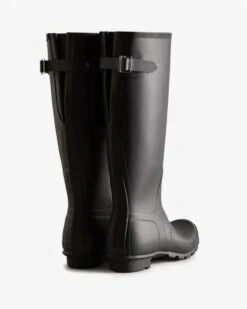 Hunter Women's Black Tall Back Adjustable Rain Boots -Rockport Store hunw2489301d