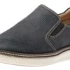 McGuffey Perforated Navy Leather Slip-On Sneaker -Rockport Store johmcguffeyps03