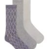 K. Bell Grey Diamond Texture Crew Socks (3 Pair Pack) -Rockport Store kswf21h119