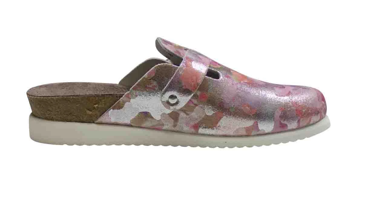 Mephisto Halina Pink Silver Leather Clog 5 Mephisto Halina Pink Silver Leather Clog - Image 3