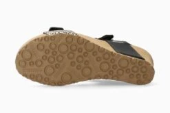 Mephisto Lissandra Cuba Black Gold Textured Leather Wedge Sandal -Rockport Store meplissandra01e