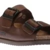Mephisto Nerio Scratch Brown Leather Slide Sandal 1 Mephisto Nerio Scratch Brown Leather Slide Sandal -Rockport Store mepnerio02