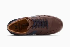 Mephisto Vito Chesnut Brown Navy Leather Lace-Up Sneaker -Rockport Store mepvito02d