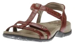 Trophy Red Leather T-Strap Sandal