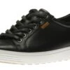 ECCO Men's Soft 7 Black Leather Lace-Up Sneaker