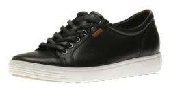 ECCO Men's Soft 7 Black Leather Lace-Up Sneaker