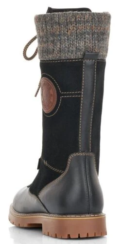 Remonte Castor Black Leather Knit Boot -Rockport Store remd937501b