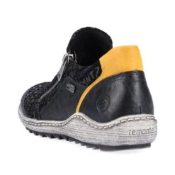 Remonte Gargano Black Yellow Print Zipper Sneaker -Rockport Store remr142802c