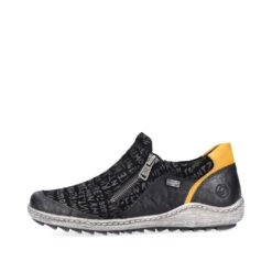 Remonte Gargano Black Yellow Print Zipper Sneaker -Rockport Store remr142802e
