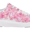 Leinen White Tropical Pink Palm Lace-Up Sneaker -Rockport Store rev4190332a
