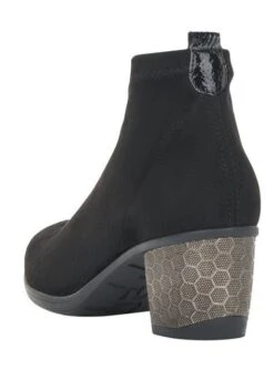 Remonte Microstretch Black Embossed Heel Ankle Boot -Rockport Store ried547302c