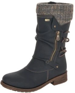 Remonte Mombasa Black Knit Mid-Height Boot