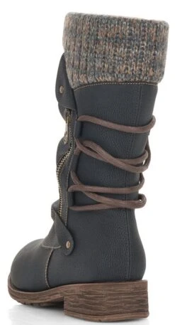 Remonte Mombasa Black Knit Mid-Height Boot -Rockport Store ried807001b