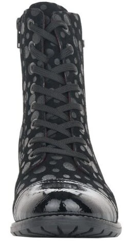 Remonte Largo Black Grey Polka Dot Lace-Up Ankle Boot -Rockport Store rier330902b