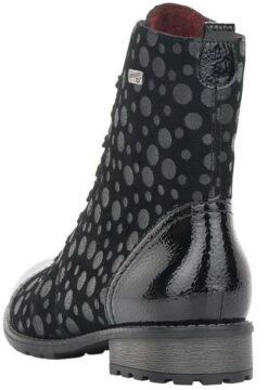 Remonte Largo Black Grey Polka Dot Lace-Up Ankle Boot -Rockport Store rier330902c