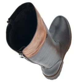 Remonte Cristallino Black Brown Leather Tall Boot 8 Remonte Cristallino Black Brown Leather Tall Boot -Rockport Store rier658102b