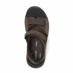 Rockport Darwyn Brown Leather Quarter-Strap Sports Sandal -Rockport Store rocdarwynqs02b