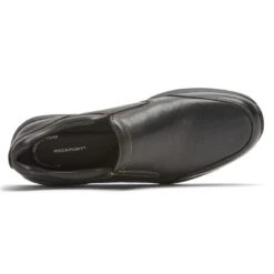 Rockport Edge Hill 2 Black Leather Double Gore Slip-On Casual Dress Shoe -Rockport Store rocedgehillso01b