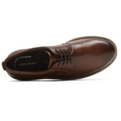 Rockport Marshall Dark Brown Leather Plain Toe Oxford Dress Shoe -Rockport Store rocmarshall06d